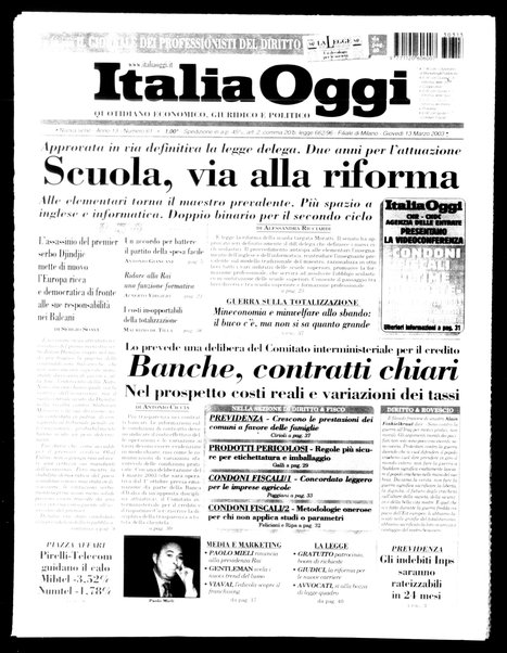 Italia oggi : quotidiano di economia finanza e politica